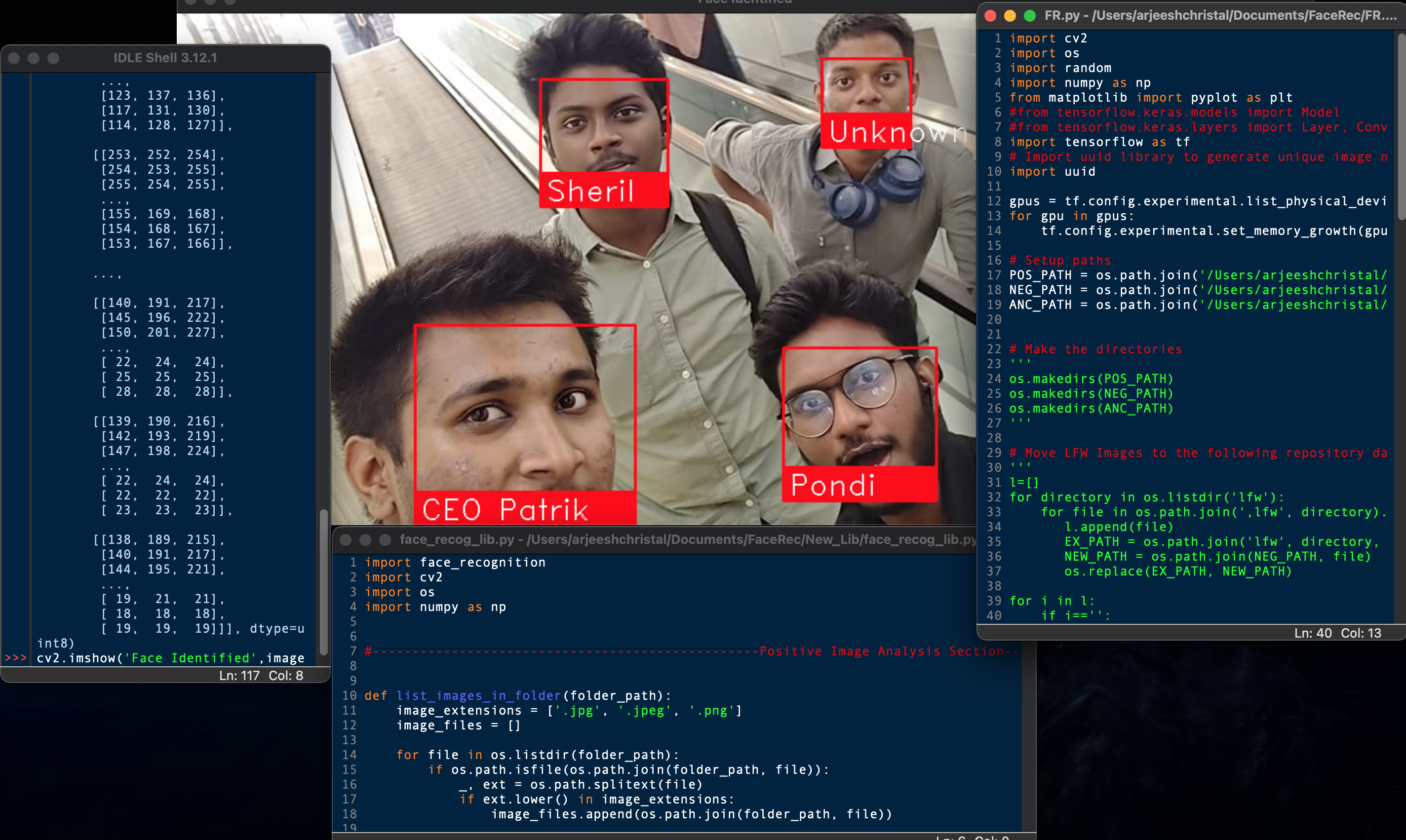 Facial Recognition codes